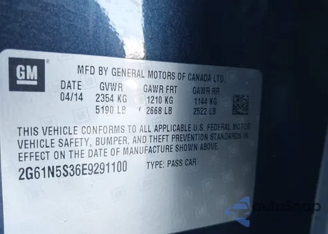 2014 Cadillac Xts Luxury z USA, uszkodzony, nr VIN 2G61N5S36E9291100